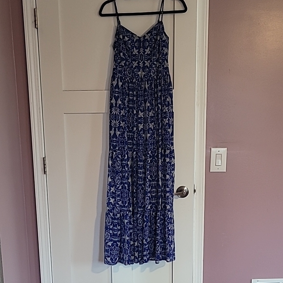Blue Floral Maxi Dress - Picture 1 of 4